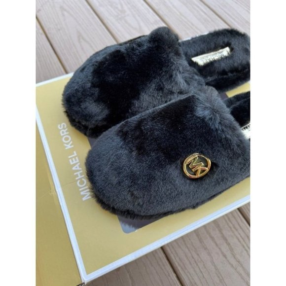 Michael Kors MK Alexis Closed toe Sherpa Slides - Picture 3 of 7
